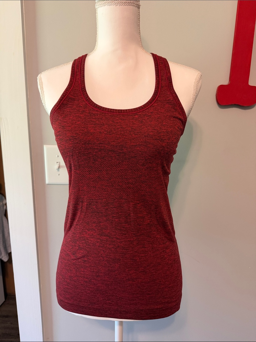 lululemon athletica Red Heather Racerback Tank
